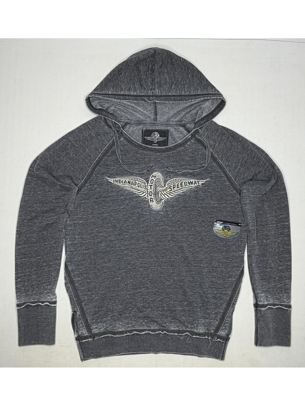 Women's  Indianapolis Motor Speedway Embroidered Logo Y2K Large Hoodie Pullover